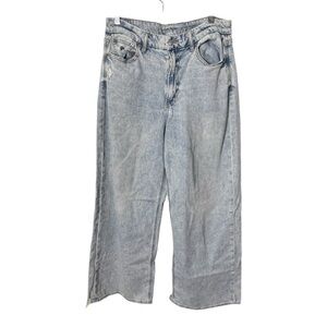 American Eagle Curvy Super High-Rise Baggy Wide Leg Jeans Size 12 Light Wash